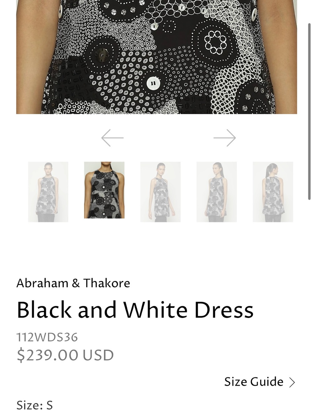 ABRAHAM & THAKORE black & white mini dress - Picture 2 of 8